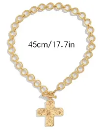 Notable Hammered Cross Toggle Necklace – Image 3