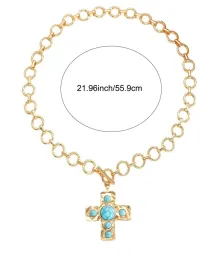Notable Hammered Cross Toggle Necklace – Image 7