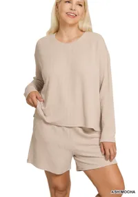 Cozy Rib Knit Long Sleeve Lounge Set – Image 2