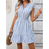Fresh Start Striped Ruched Sleeveless Dress – Image 3