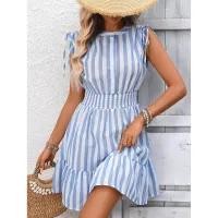 Fresh Start Striped Ruched Sleeveless Dress – Image 4