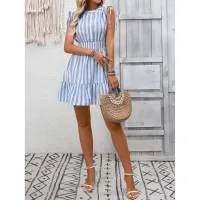 Fresh Start Striped Ruched Sleeveless Dress – Image 5
