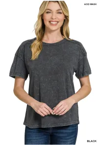 Everyday Courage Acid Wash Tee – Ash Black – Image 2