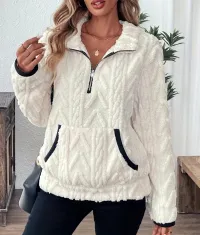 Cozy Days Pocket Teddy Half-Zip Sweatshirt – Image 7