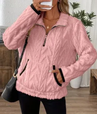 Cozy Days Pocket Teddy Half-Zip Sweatshirt – Image 4