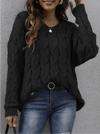 Cozy Comfort Hooded Cable Knit Sweater – Image 9
