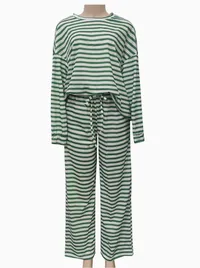 Striped Loungewear 2pcs Top & Pants Set – Image 10