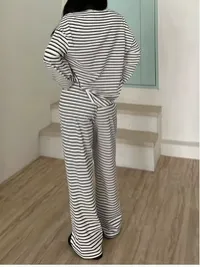 Striped Loungewear 2pcs Top & Pants Set – Image 6