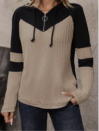 Half-Zip Color Block Hoodie – Image 6