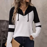 Half-Zip Color Block Hoodie – Image 2