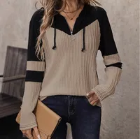Half-Zip Color Block Hoodie – Image 4