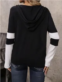 Half-Zip Color Block Hoodie – Image 3