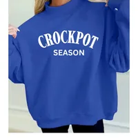 Crockpot Season Mock Neck Sweatshirt – Blue – Image 1