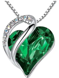 Birthstone Infinity Love Heart Pendant Necklace – Image 1