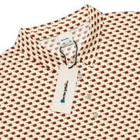 Men’s Fitted State of Oklahoma Polo in Crimson and Cream – Image 1