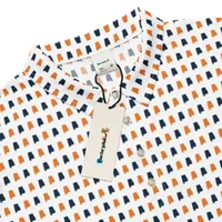 Men’s Fitted State of Alabama Polo in Auburn Blue and Orange – Image 1