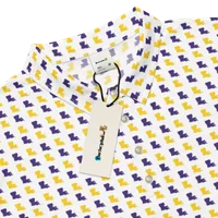 Men’s Fitted State of Louisiana Polo in Purple and Gold – Image 1