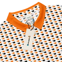 Men’s Slim Fit Oklahoma Polo in Orange and Black – Image 1
