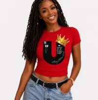 NUW U CLASSIC CROP TOPS – 3X, Red