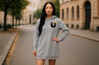 NUW U HOODIE DRESS – Large, Grey