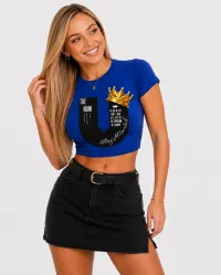 NUW U CLASSIC CROP TOPS – Extra Large, Blue