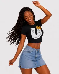 NUW U CLASSIC CROP TOPS – Medium, Black