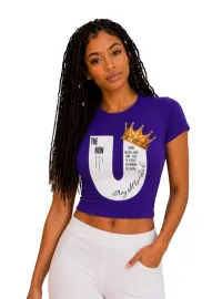 NUW U CLASSIC CROP TOPS – Extra Large, Purple