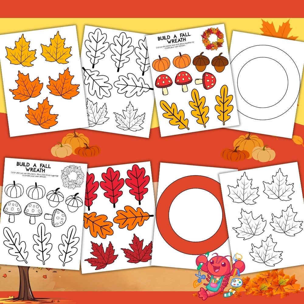 Build a Fall Wreath Printable Craft for Kids – Image 2