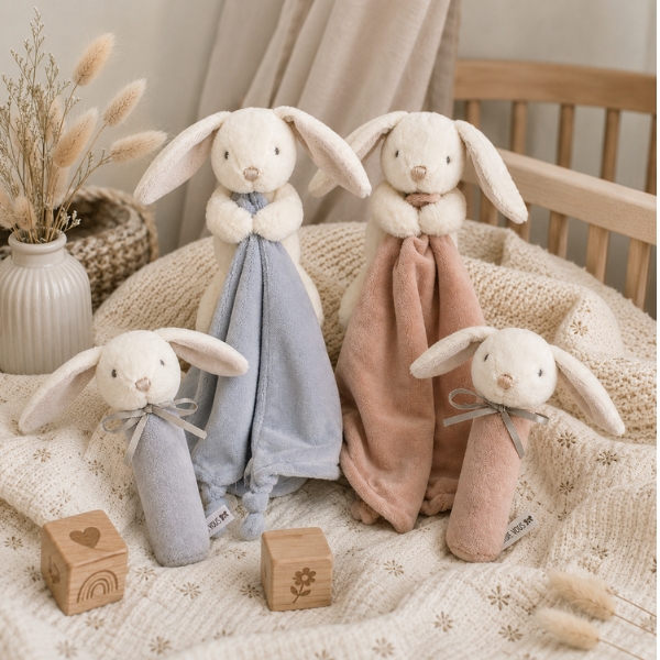 Mika the Bunny Squeaker & Rattle (Dusty Blue) – Image 3