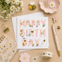 Greeting Card - Happy Birthday Bees – Image 1