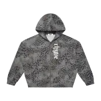 leopard print hoodie - zip-up – XXL, Dark