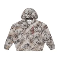 leopard print hoodie (VELVET) - zip-up – XL, Light