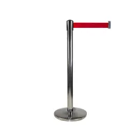 Afzetpaal Linéa Inox met riem - RVS afzetpaal – Image 1