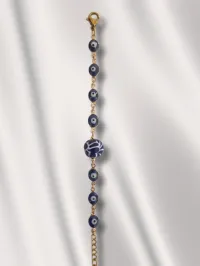 1033 - Pulsera dorada con ojos turcos en óvalo – Image 1