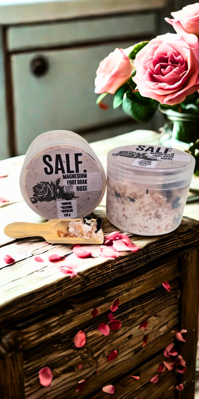 Relaxing Magnesium Foot Soak Rose -135g – Image 1