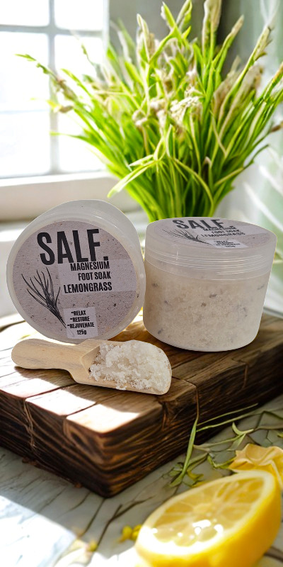 Relaxing Magnesium Foot Soak Lemongrass -135g – Image 1