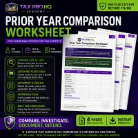 Prior Year Comparison Worksheet | IRS Red Flag & Variance Analysis Tool – Image 1