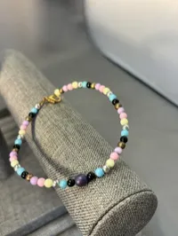 Bracelet- Pale Color and Black Beads – Image 1