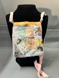 Cellphone Pouch- Patchwork w/ Pink Handle – Image 1