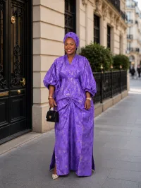 ABEBI BROCADE BOUBOU – Purple