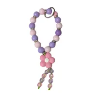Pink & Purple Beaded Key Ring – Image 1