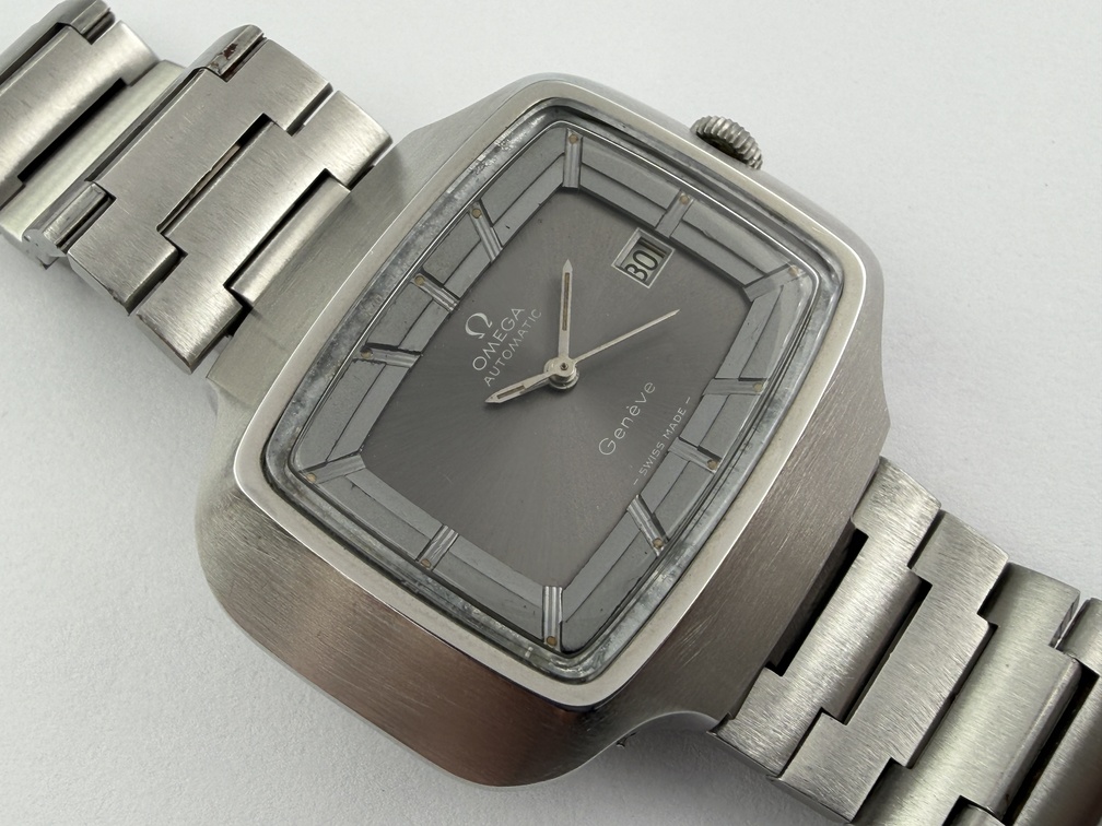 Vintage OMEGA Genève 166.0123 "TV Screen" Gray Dial Automatic Cal Ω 1481 - 45 mm – Image 3