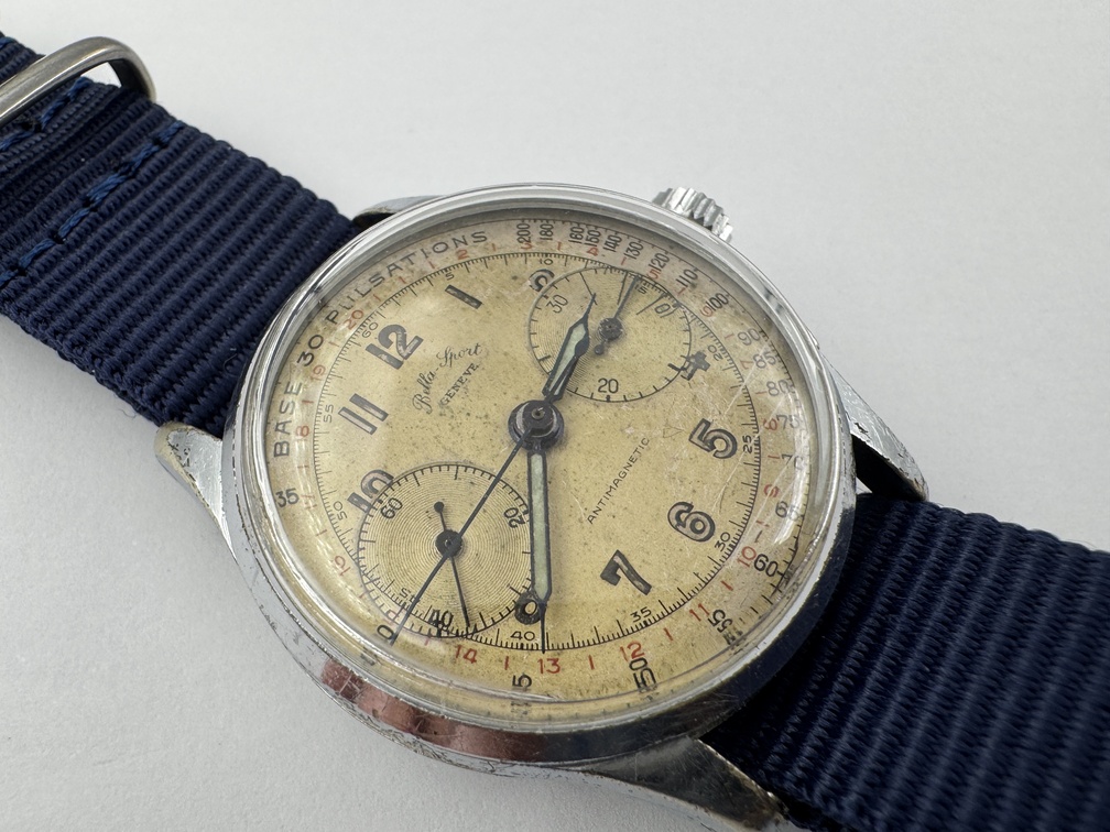Vintage BELLA-SPORT Pulsations Chronograph Cal Landeron 48 Manual Wind - 34 mm – Image 1