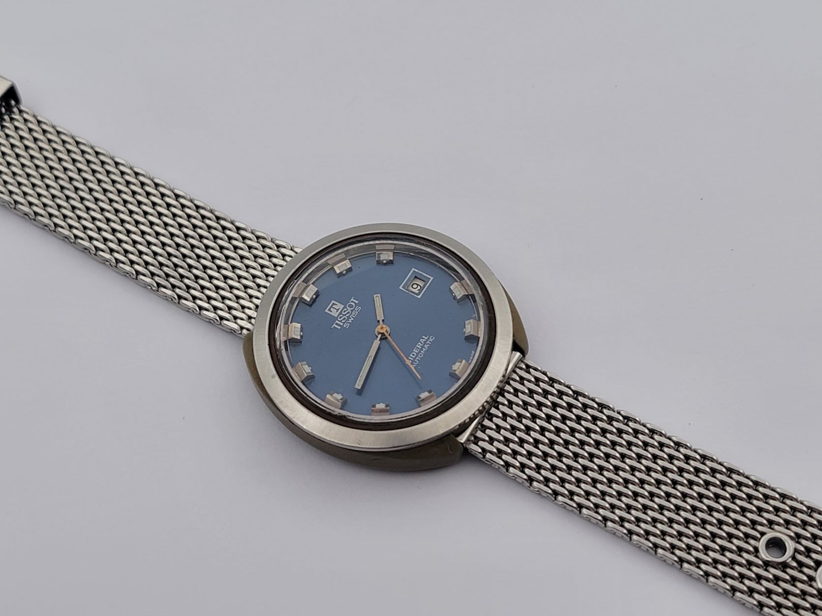 TISSOT Sideral Vintage Automatic Date Fiberglass Case - Blue Dial - 39 mm – Image 5