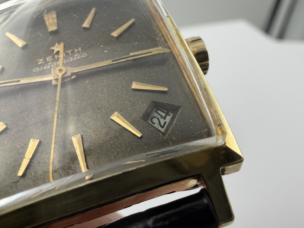 ZENITH Square "Kennedy" Tropical Dial Gold Plated Cal 2562 PC Automatic - 29 mm – Image 11