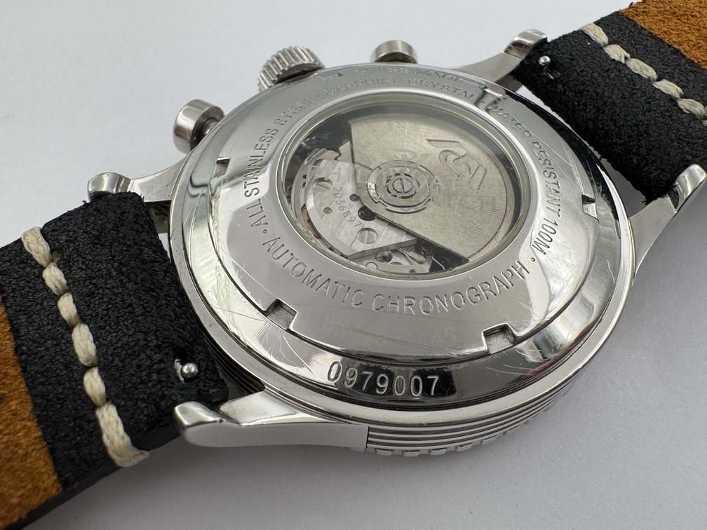 PHILIP WATCH Chronograph Cal Valjoux 7750 Automatic Black Waffle Dial - 48 mm – Image 11