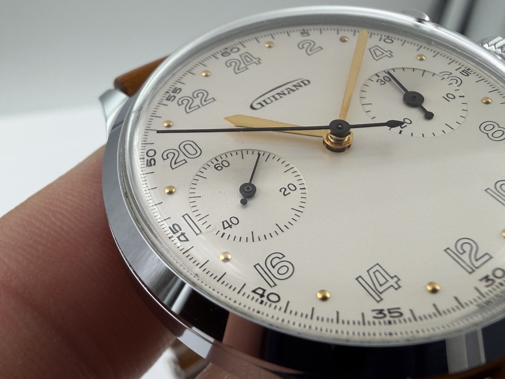 Vintage GUINAND Manual Wind Military Pilot´s Chronograph Cal Valjoux 7730 - 35 mm – Image 7