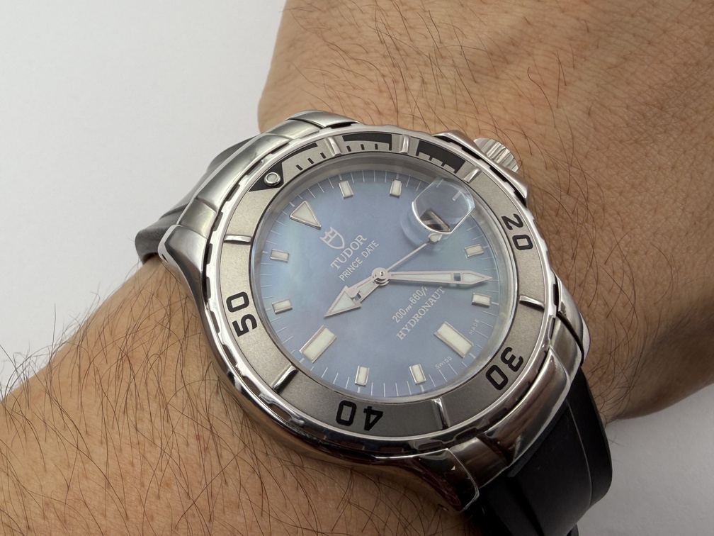 TUDOR Prince Date 89190P Hydronaut Blue MOP Dial Cal ETA 2824-2 Automatic 40 mm – Image 1