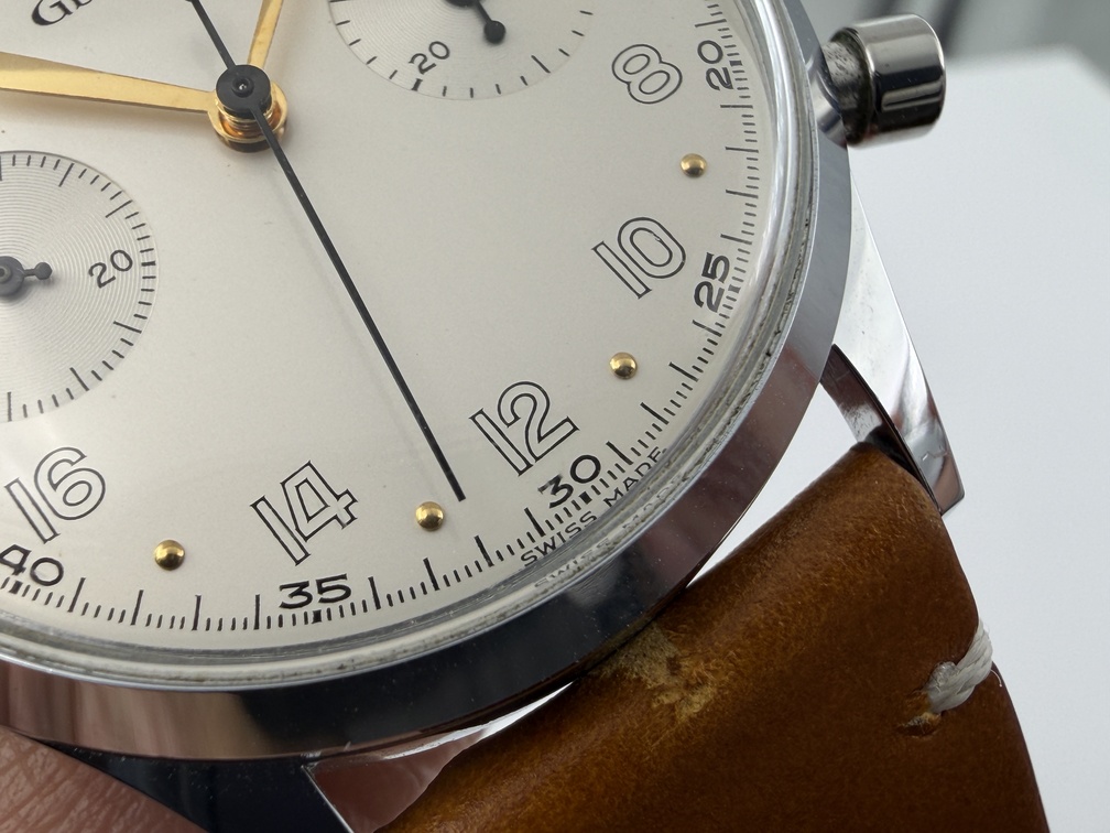 Vintage GUINAND Manual Wind Military Pilot´s Chronograph Cal Valjoux 7730 - 35 mm – Image 6