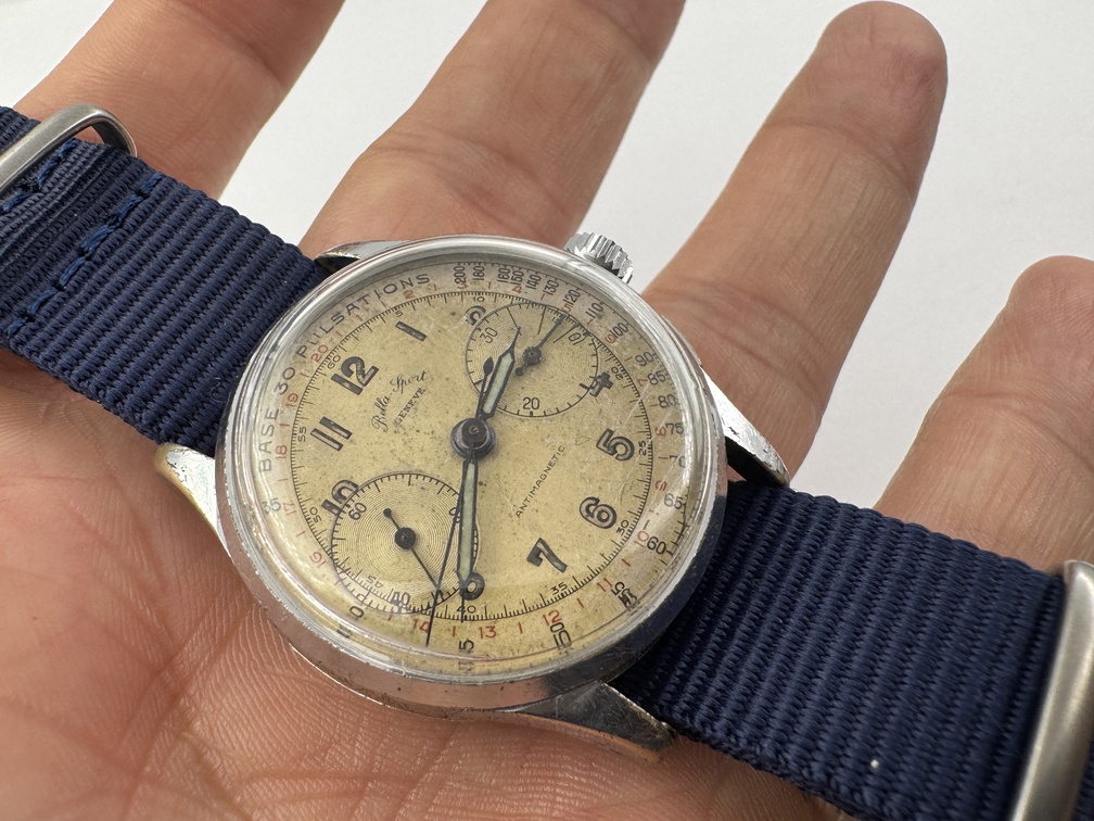 Vintage BELLA-SPORT Pulsations Chronograph Cal Landeron 48 Manual Wind - 34 mm – Image 12